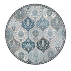 Elise Ultra-thin Transitional Vintage Floral Moroccan Trellis Blue Rug