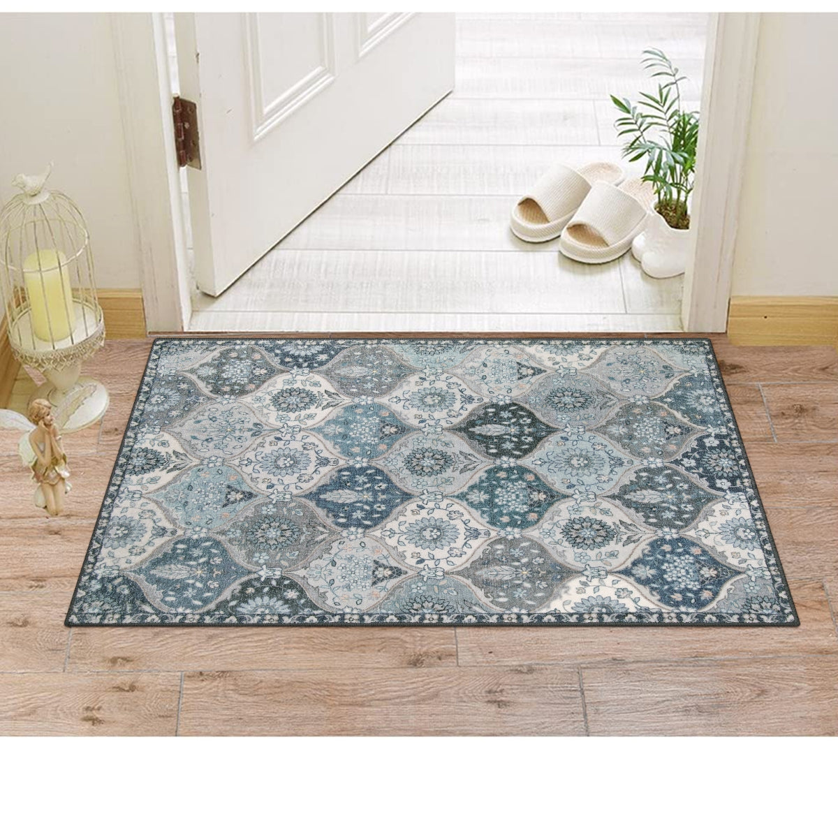 Lahome Boho Tribal Area Rug - 5x7 Large Washable Living Bedroom Rug  Distressed Oriental Non-Slip Non-Shedding Print Floor Carpet for Dining  Room
