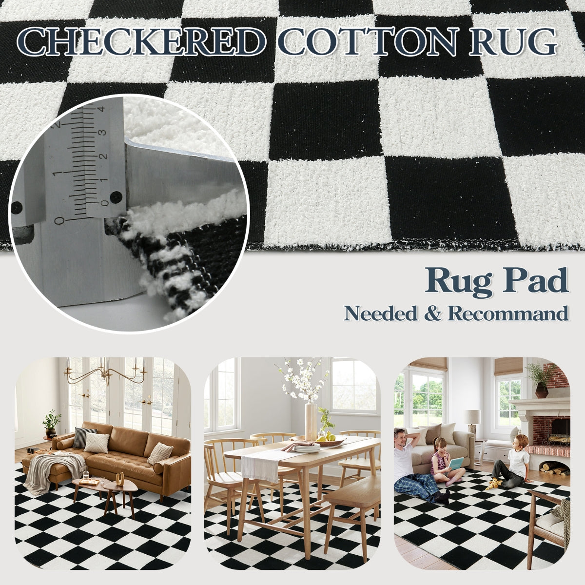 checkered runner rug
