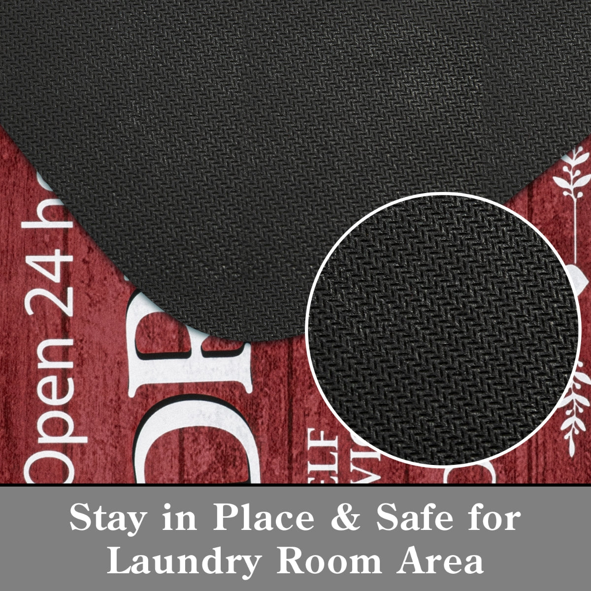 Farmhouse Red Laundry Room Rug and Mat