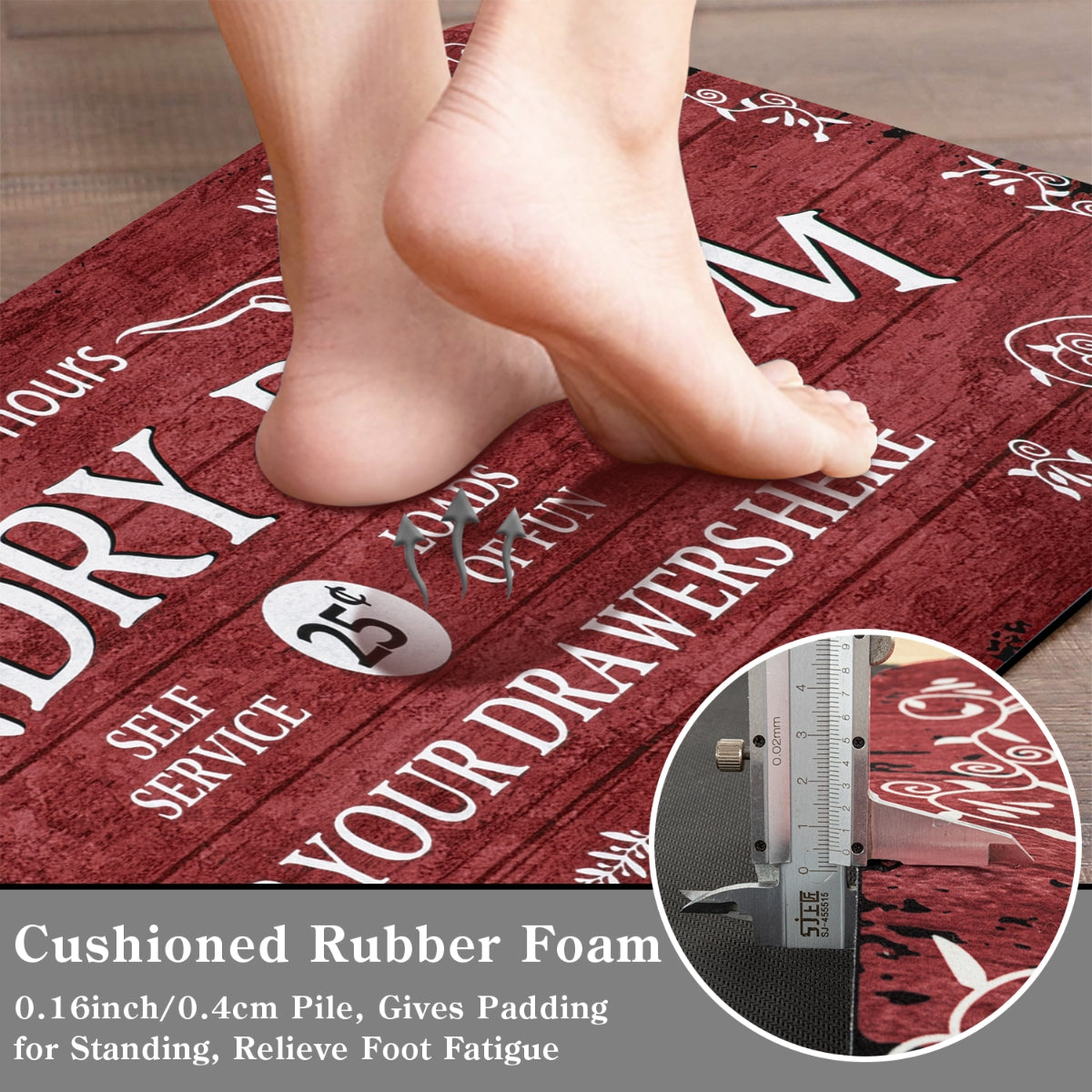 Farmhouse Red Laundry Room Rug and Mat