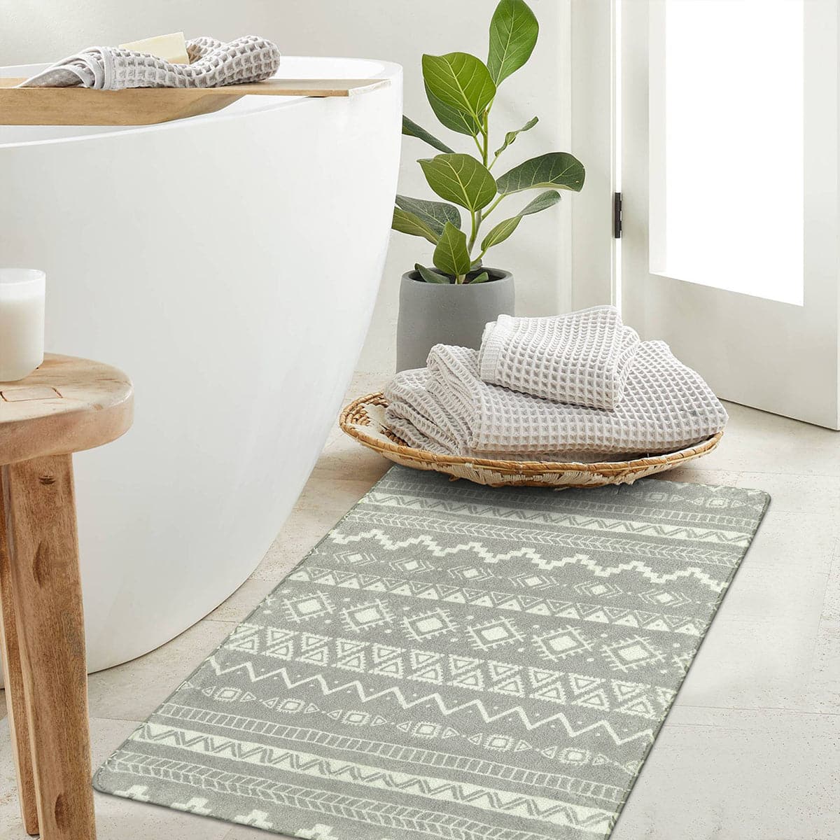 Lahome Moroccan Geometric Area Rug - 2x3 Small Beige Front Door Mat  Washable Kitchen Rug, Farmhouse Soft Non Slip Indoor Floor Throw Carpet for