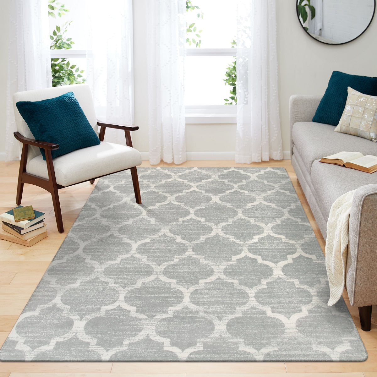 Lahome Moroccan Washable Living Room Rugs - 3x5 Area Rugs for