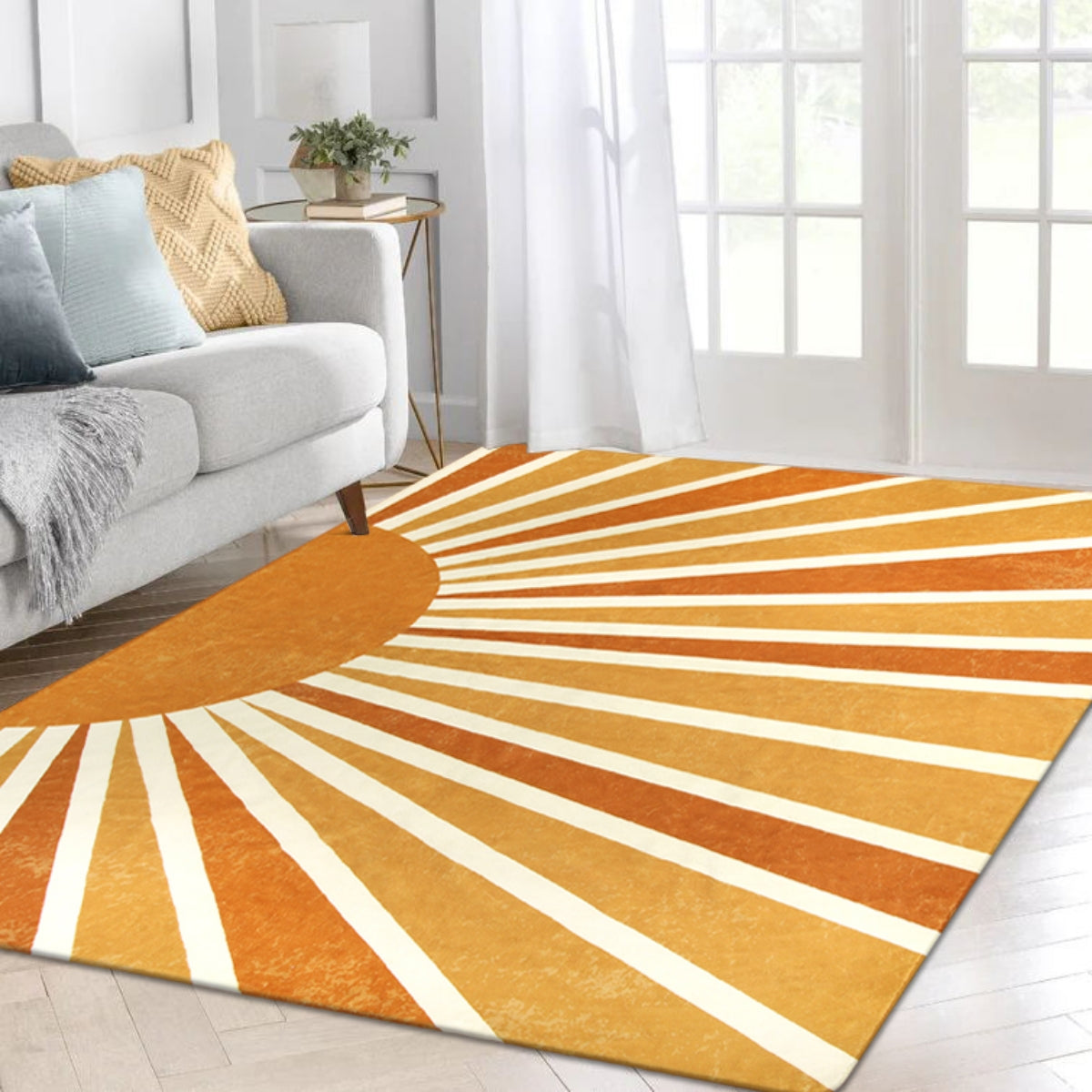 Lahome Sun Print Machine Washable Area Rugs-4x6 Rug for Bedroom, Large  Non-Slip Throw Rugs for Living Room, Boho Kids Nursery Rug Carpet for  Entryway