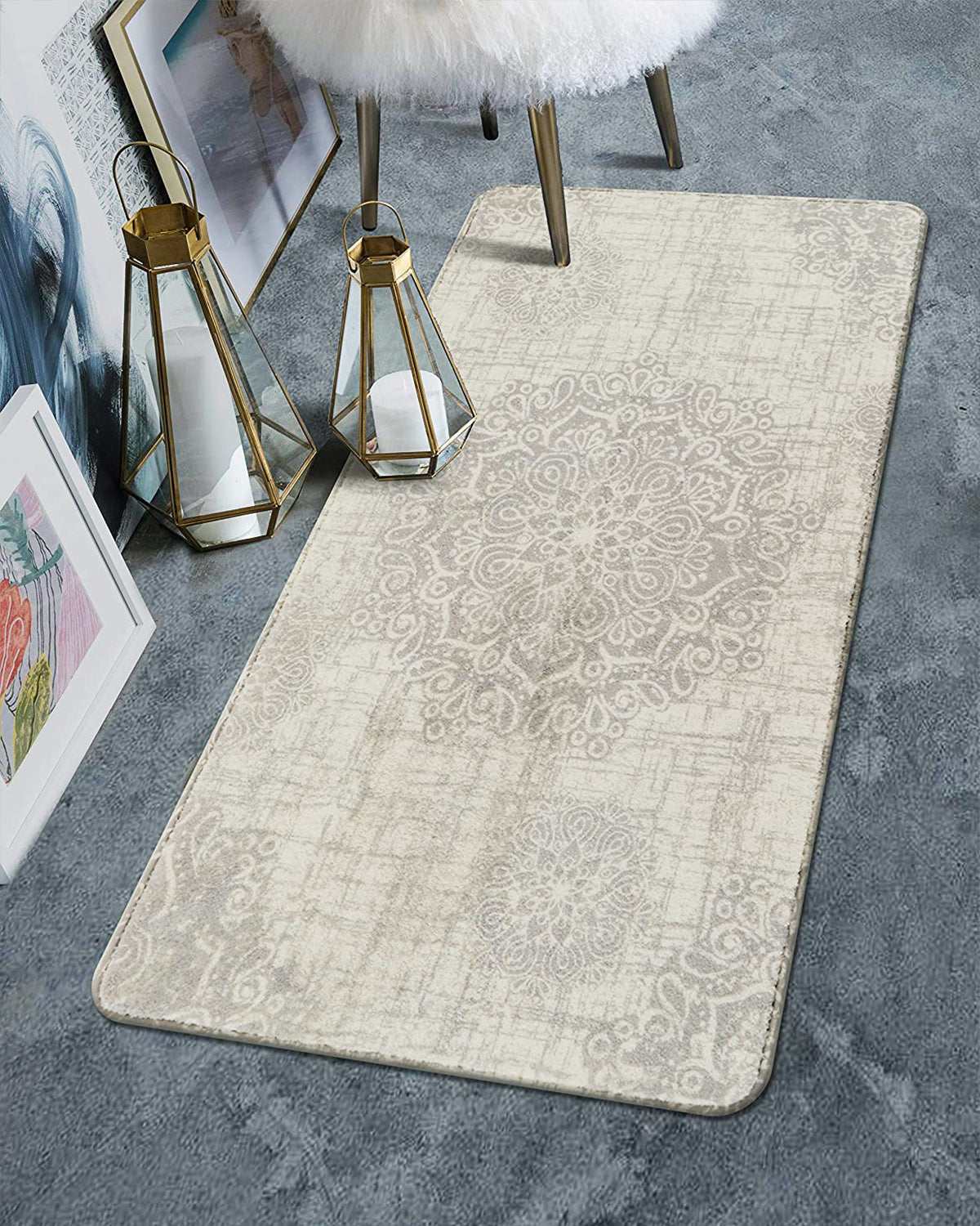 Oriane Washable Vintage Medallion Rug Area Rugs Lahome